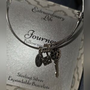 Extraordinary Life Sterling Silver Expandable Charm Bracelet - Follow You Heart